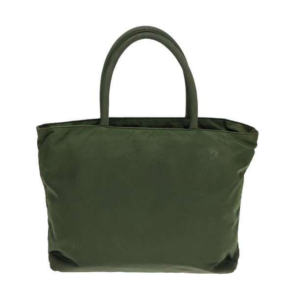 PRADA Tote Bag Nylon Khaki Silver Auth ep5279 - Picture 3 of 16